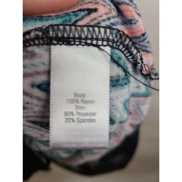 JENNIFER Lopez Womens Tank Top Size Medium Multicolor Chevron Mesh Hem High Low - Picture 5 of 8